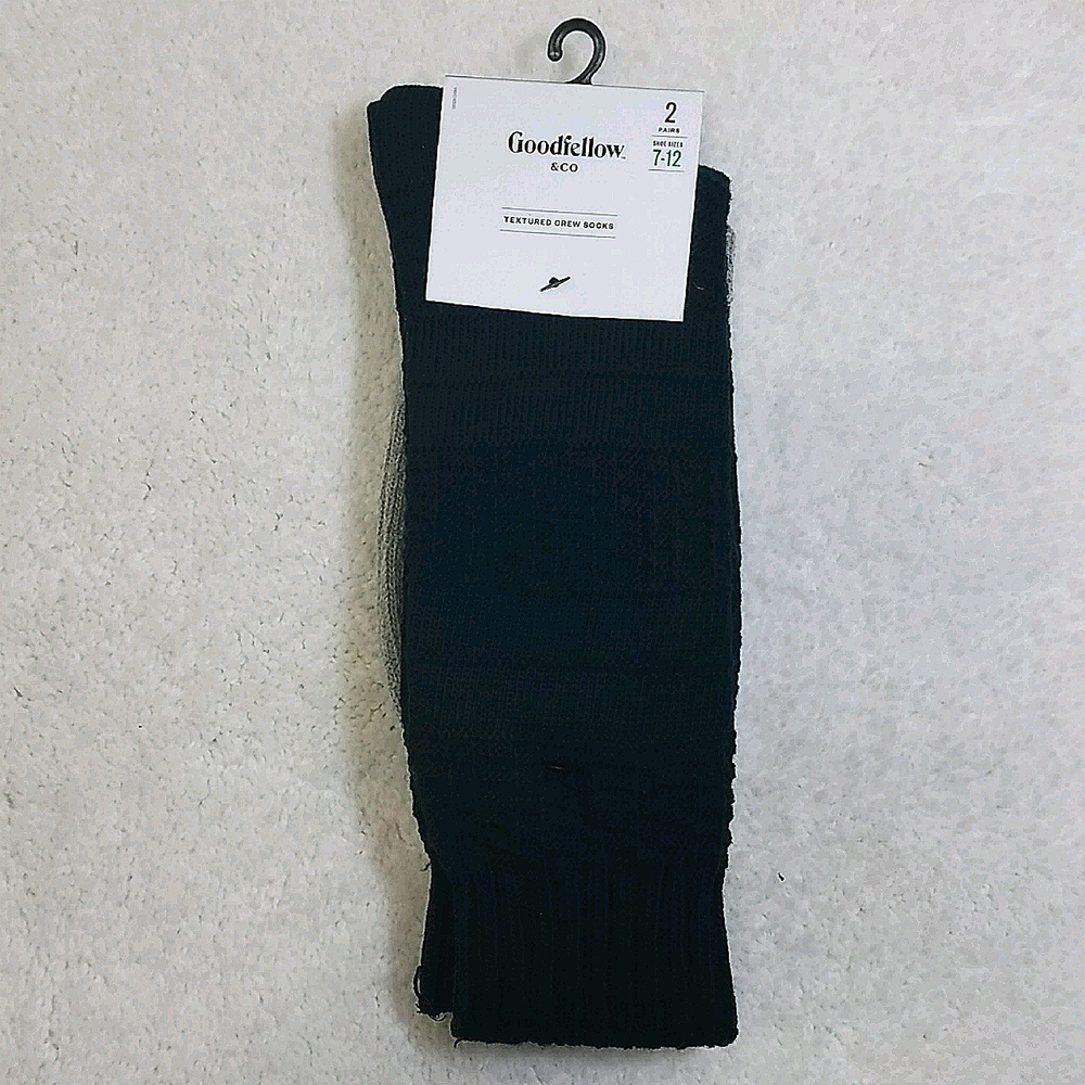 Goodfellow 2pk Textured Crew Socks